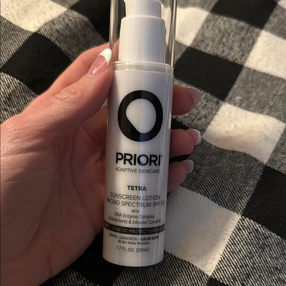 Priori tetra tinted SPF 55 face lotion